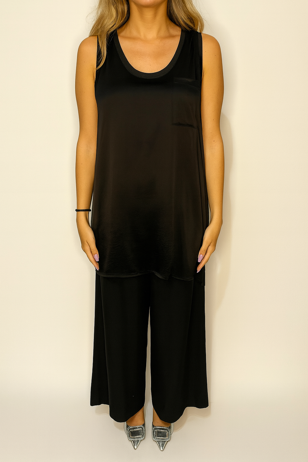 Canotta lunga con taschino