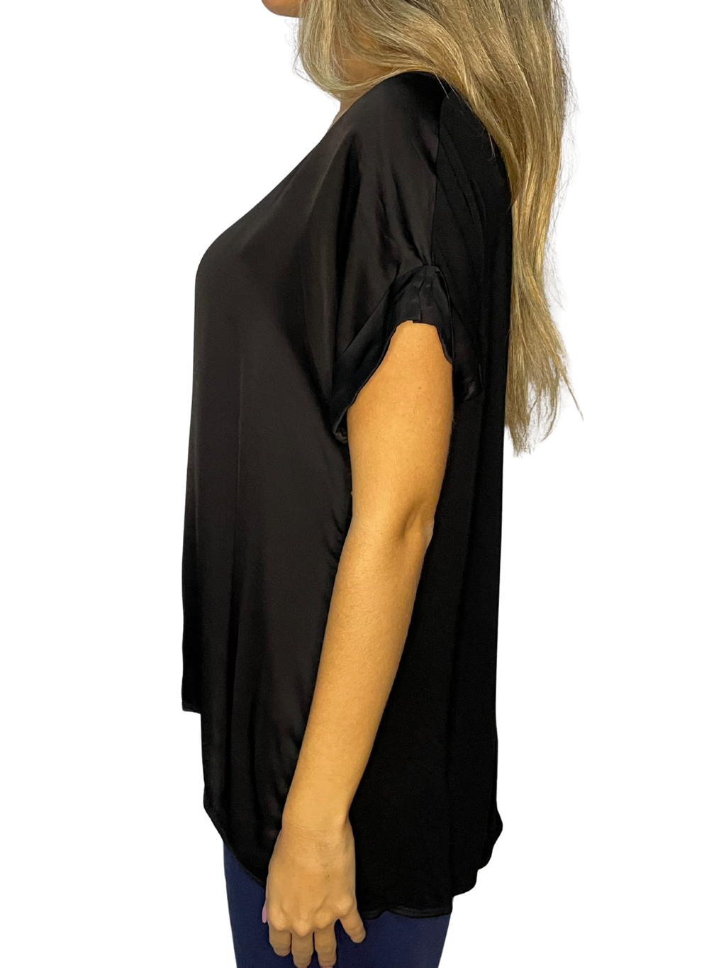 Blusa Sahara effetto seta con scollo a barchetta