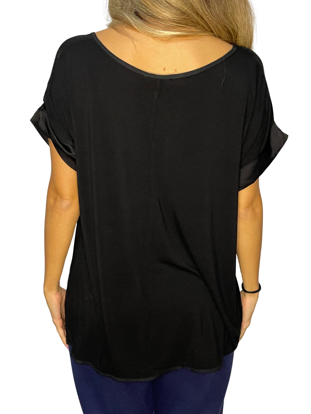 Blusa Sahara effetto seta con scollo a barchetta