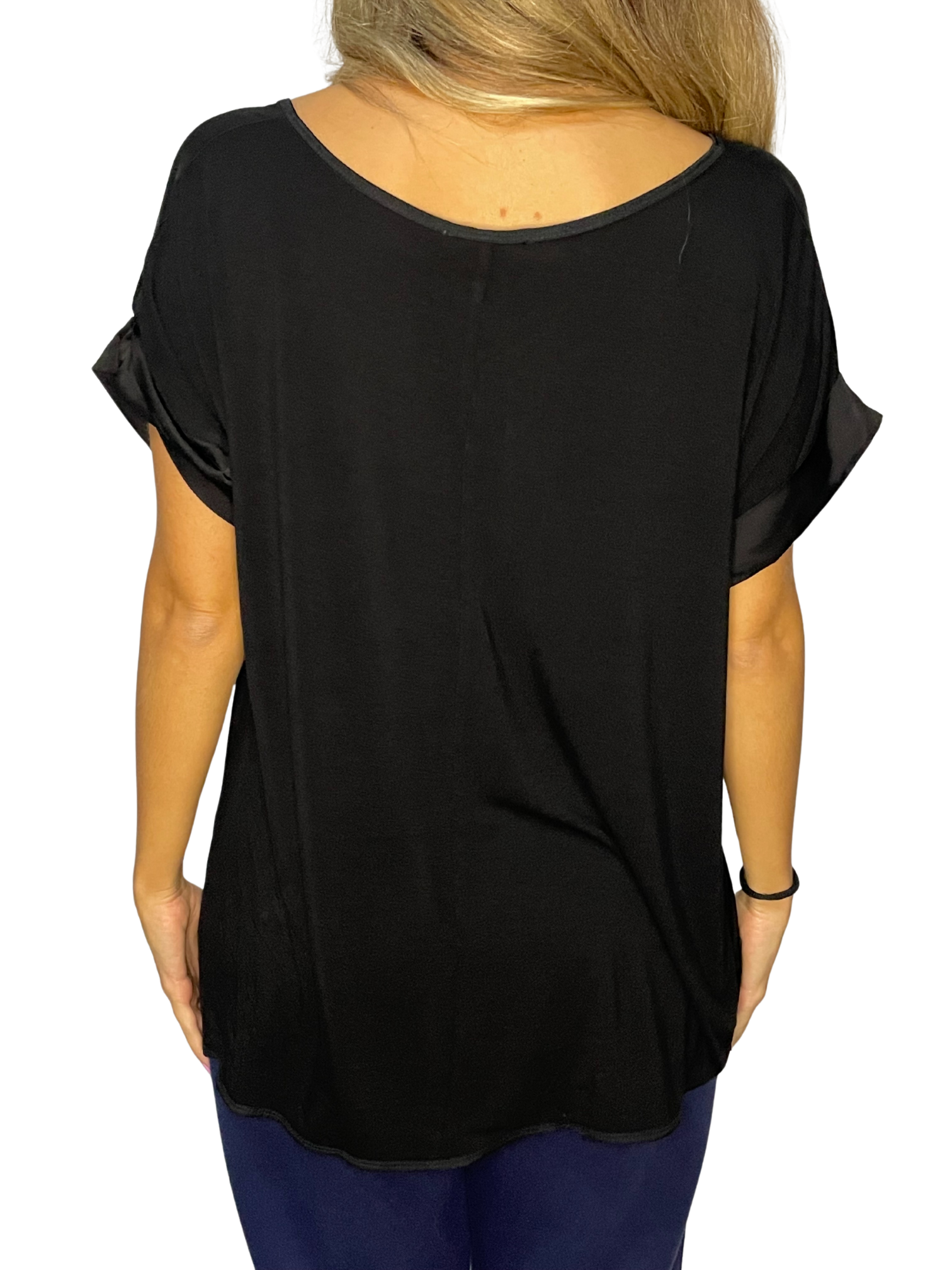 Blusa Sahara effetto seta con scollo a barchetta