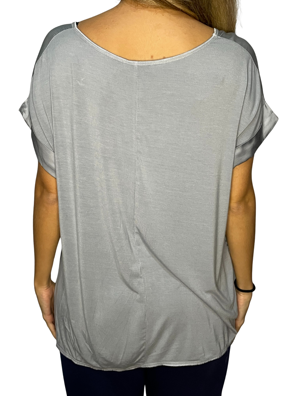 Blusa Sahara effetto seta con scollo a barchetta