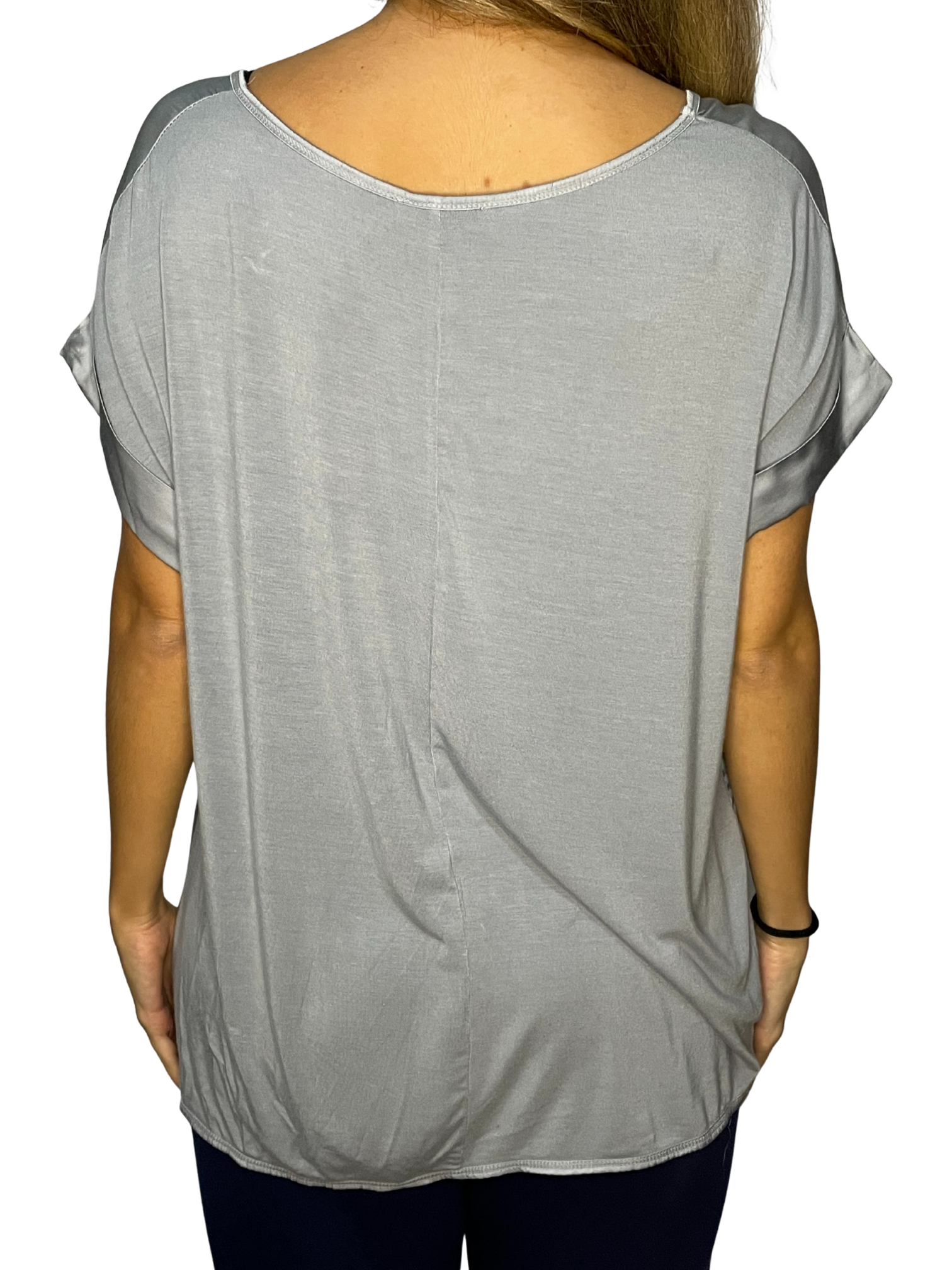 Blusa Sahara effetto seta con scollo a barchetta